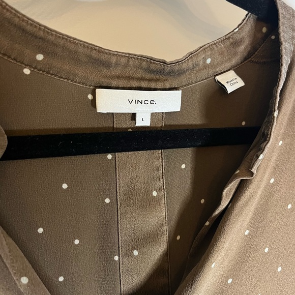 Vince Brown Polka Dot Women's Blouse - Picture 2 of 3